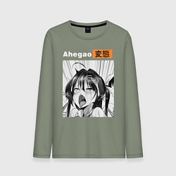 Лонгслив хлопковый мужской Ahegao, цвет: авокадо