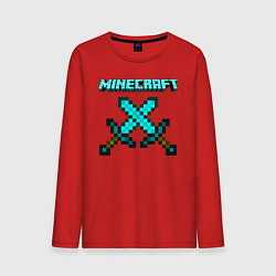 Лонгслив хлопковый мужской Minecraft, цвет: красный