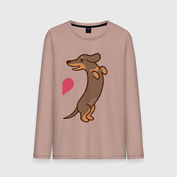 Лонгслив хлопковый мужской Такса, цвет: пыльно-розовый