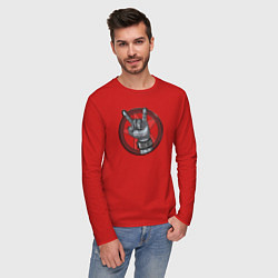 Лонгслив хлопковый мужской Johnny Silverhand 01, цвет: красный — фото 2