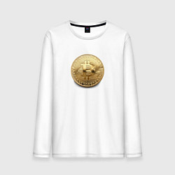 Лонгслив хлопковый мужской BITCOIN, цвет: белый