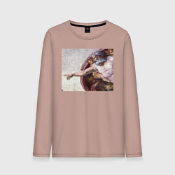 Лонгслив хлопковый мужской Искусство, цвет: пыльно-розовый