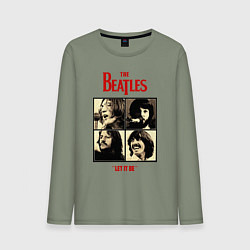 Лонгслив хлопковый мужской The Beatles LET IT BE, цвет: авокадо