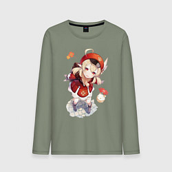 Лонгслив хлопковый мужской Милая Кли, цвет: авокадо