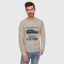 Лонгслив хлопковый мужской Range Rover Above a Beyond, цвет: миндальный — фото 2