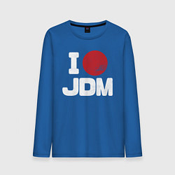 Лонгслив хлопковый мужской JDM цвета синий — фото 1
