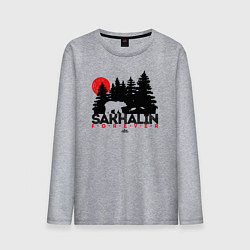 Лонгслив хлопковый мужской Sakhalin forever, цвет: меланж