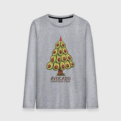 Лонгслив хлопковый мужской Avocado Christmas Tree, цвет: меланж