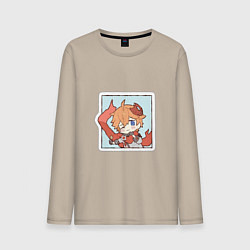 Лонгслив хлопковый мужской Тарталья, цвет: миндальный