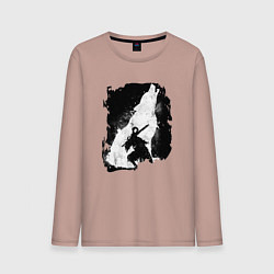 Лонгслив хлопковый мужской DARK SOULS ТЁМНЫЕ ДУШИ, цвет: пыльно-розовый