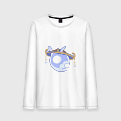 Лонгслив хлопковый мужской Дух Скарамучча, цвет: белый