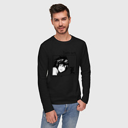 Лонгслив хлопковый мужской ТЕТРАДЬ СМЕРТИ, цвет: черный — фото 2