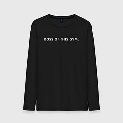 Лонгслив хлопковый мужской BOSS OF THIS GYM, цвет: черный