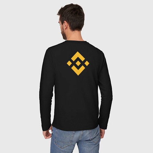 Мужской лонгслив BINANCE БИНАНС БИРЖА СПИНА / Черный – фото 4