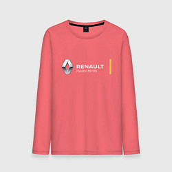 Лонгслив хлопковый мужской Renault Passion for life, цвет: коралловый
