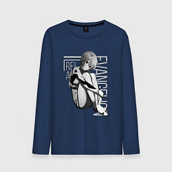 Лонгслив хлопковый мужской Евангелион, цвет: тёмно-синий