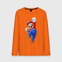 Лонгслив хлопковый мужской Марио цвета оранжевый — фото 1