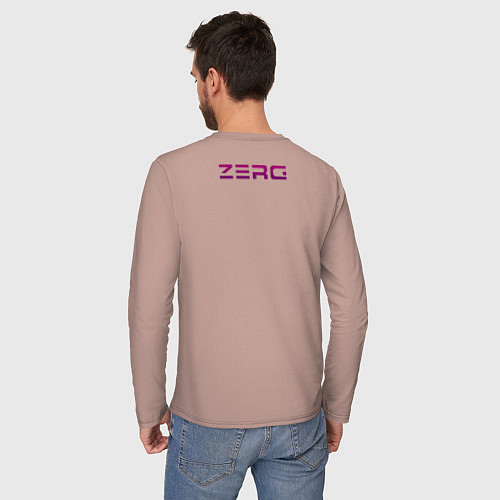 Мужской лонгслив Zerg logo mini Purple / Пыльно-розовый – фото 4