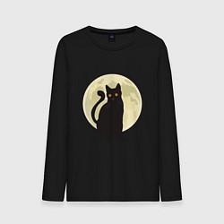 Лонгслив хлопковый мужской Moon Cat, цвет: черный