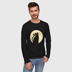 Лонгслив хлопковый мужской Moon Cat, цвет: черный — фото 2