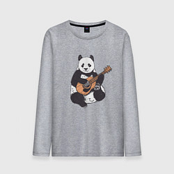 Мужской лонгслив Панда гитарист Panda Guitar