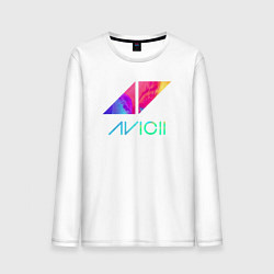 Лонгслив хлопковый мужской AVICII RAIBOW, цвет: белый