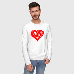 Лонгслив хлопковый мужской ЛЮБОВЬ LOVE Z, цвет: белый — фото 2