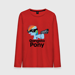 Лонгслив хлопковый мужской Gangsta pony, цвет: красный