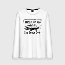 Лонгслив хлопковый мужской I love it, цвет: белый