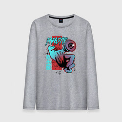 Лонгслив хлопковый мужской Паразит, цвет: меланж