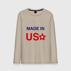 Лонгслив хлопковый мужской Made in usa, цвет: миндальный