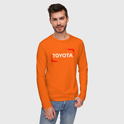 Лонгслив хлопковый мужской Тойота - Огонь цвета оранжевый — фото 2
