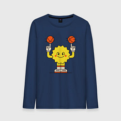 Лонгслив хлопковый мужской Sun Basketball, цвет: тёмно-синий