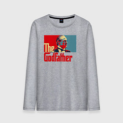 Лонгслив хлопковый мужской Godfather logo, цвет: меланж