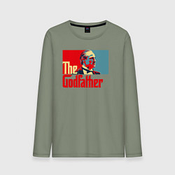 Лонгслив хлопковый мужской Godfather logo, цвет: авокадо