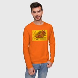 Лонгслив хлопковый мужской Delorian v 2 цвета оранжевый — фото 2