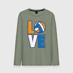 Лонгслив хлопковый мужской Love Volleyball, цвет: авокадо