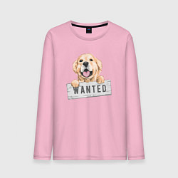 Лонгслив хлопковый мужской Dog Wanted, цвет: светло-розовый