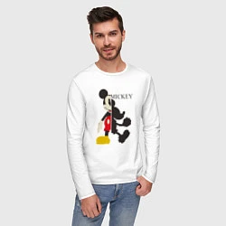 Лонгслив хлопковый мужской Mickey силуэт, цвет: белый — фото 2