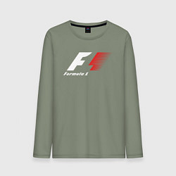 Лонгслив хлопковый мужской Formula 1, цвет: авокадо