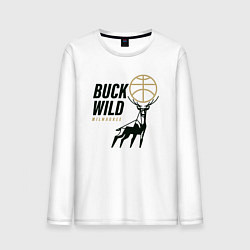 Лонгслив хлопковый мужской Buck Wild, цвет: белый
