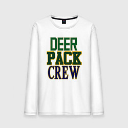 Лонгслив хлопковый мужской Deer Pack Crew, цвет: белый