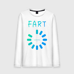 Лонгслив хлопковый мужской FART Loading Пердеж, загрузка, цвет: белый