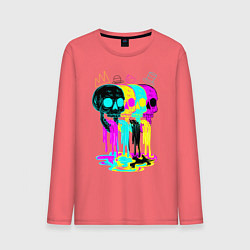 Мужской лонгслив 4 ЧЕРЕПА SKULLS NEON