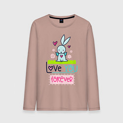 Лонгслив хлопковый мужской Любящий заяц, цвет: пыльно-розовый