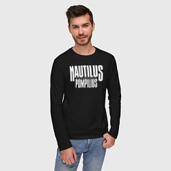 Лонгслив хлопковый мужской Nautilus Pompilius логотип, цвет: черный — фото 2