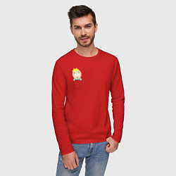 Лонгслив хлопковый мужской Баттерс в кармане, цвет: красный — фото 2