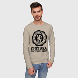 Лонгслив хлопковый мужской Chelsea FC: Emblem, цвет: миндальный — фото 2