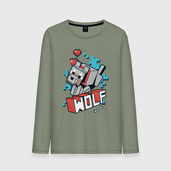 Мужской лонгслив Майнкрафт Волк, Minecraft Wolf