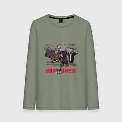 Лонгслив хлопковый мужской Плохое предзнаменование, цвет: авокадо